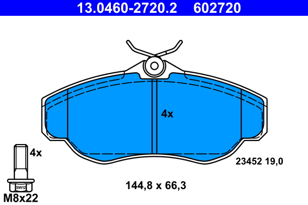 Kit pastiglie freno, Freno a disco - 13.0460-2720.2 ATE