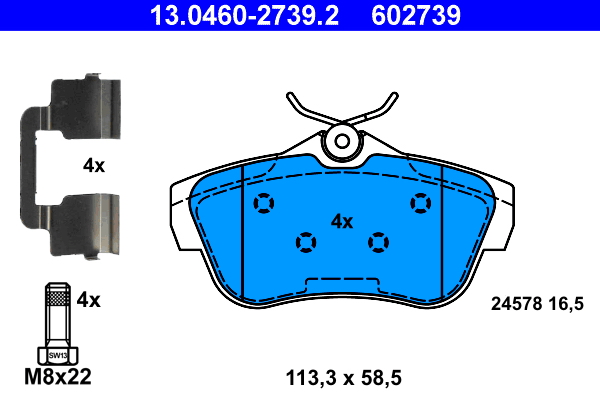 Kit pastiglie freno, Freno a disco - 13.0460-2739.2 ATE