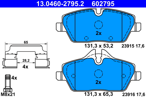 Kit pastiglie freno, Freno a disco - 13.0460-2795.2 ATE