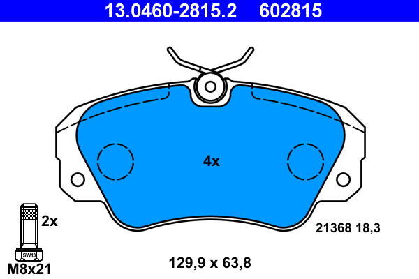 Brake Pad Set, disc brake - 13.0460-2815.2 ATE