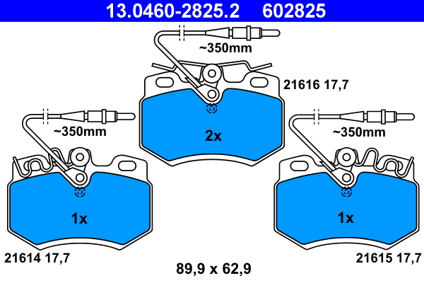 Brake Pad Set, disc brake - 13.0460-2825.2 ATE
