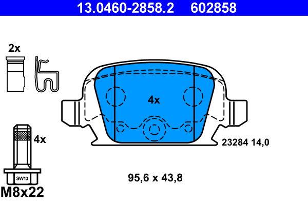 Kit pastiglie freno, Freno a disco - 13.0460-2858.2 ATE