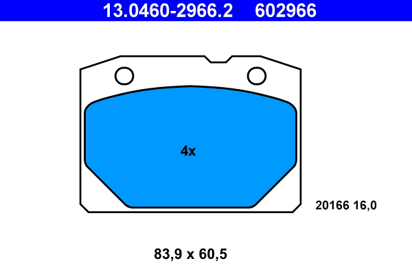 Kit pastiglie freno, Freno a disco - 13.0460-2966.2 ATE