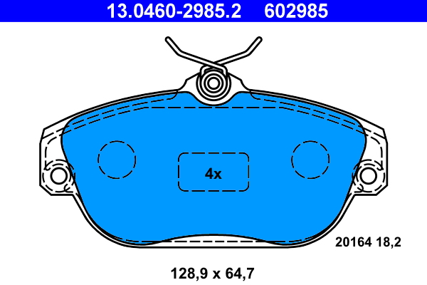 Brake Pad Set, disc brake - 13.0460-2985.2 ATE