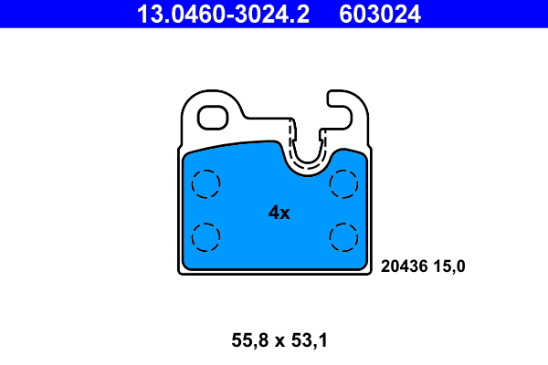 Brake Pad Set, disc brake - 13.0460-3024.2 ATE