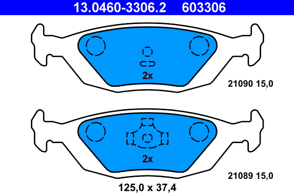 Kit pastiglie freno, Freno a disco - 13.0460-3306.2 ATE
