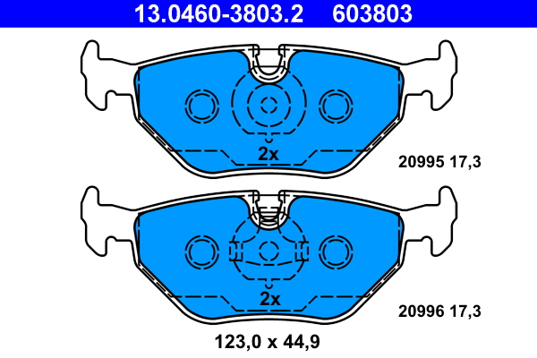 Brake Pad Set, disc brake - 13.0460-3803.2 ATE