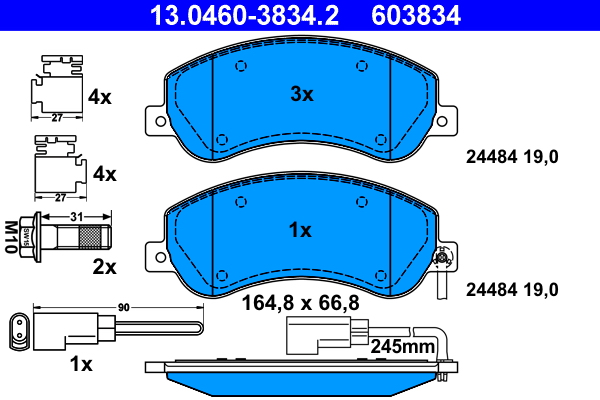 Kit pastiglie freno, Freno a disco - 13.0460-3834.2 ATE