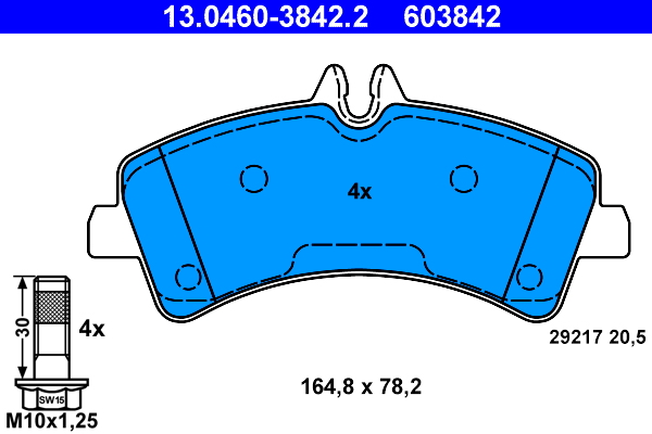 Kit pastiglie freno, Freno a disco - 13.0460-3842.2 ATE
