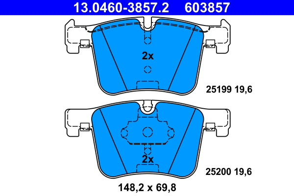 Kit pastiglie freno, Freno a disco - 13.0460-3857.2 ATE
