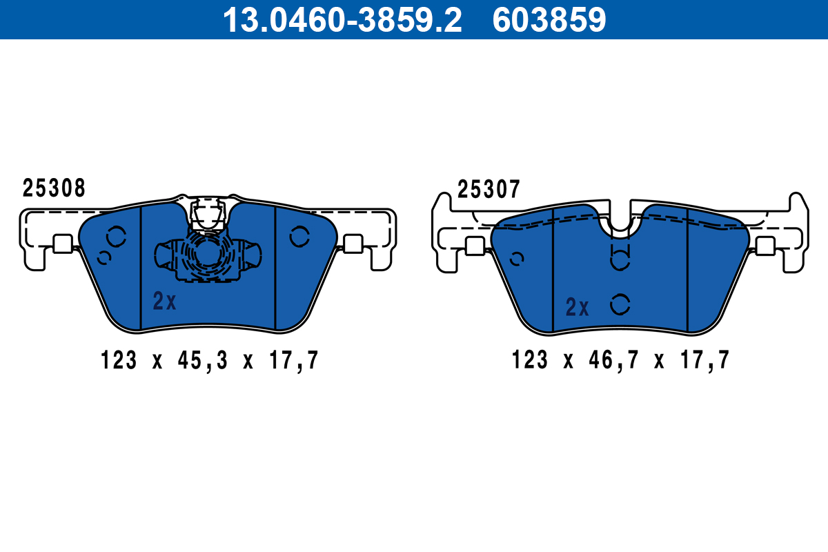 Brake Pad Set, disc brake - 13.0460-3859.2 ATE