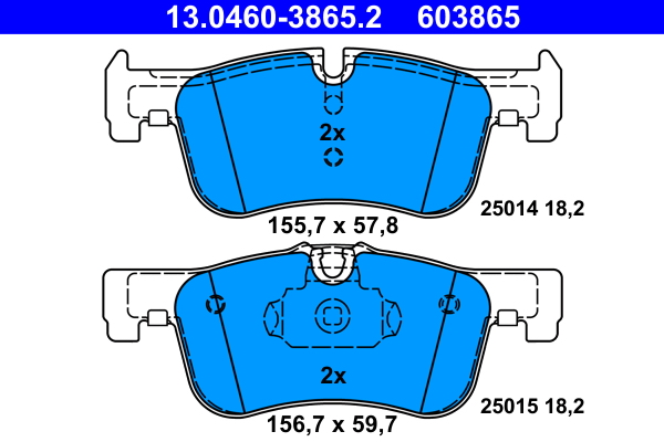 Brake Pad Set, disc brake - 13.0460-3865.2 ATE
