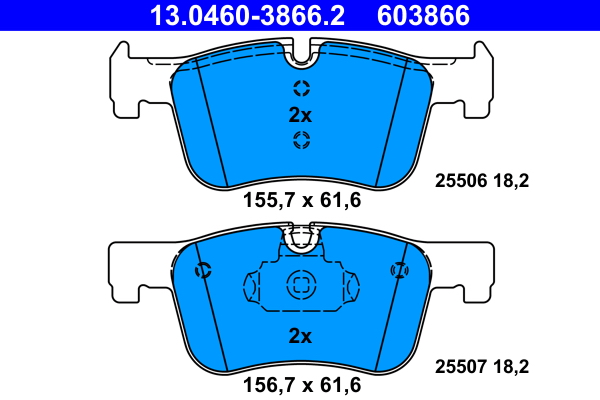 Brake Pad Set, disc brake - 13.0460-3866.2 ATE