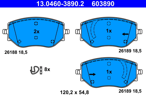 Brake Pad Set, disc brake - 13.0460-3890.2 ATE