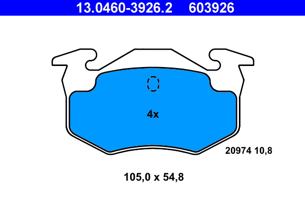 Kit pastiglie freno, Freno a disco - 13.0460-3926.2 ATE