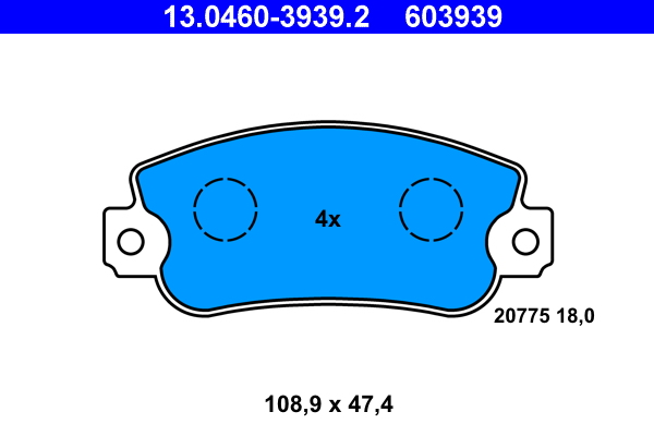 Kit pastiglie freno, Freno a disco - 13.0460-3939.2 ATE