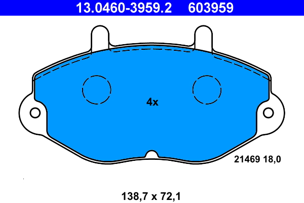 Kit pastiglie freno, Freno a disco - 13.0460-3959.2 ATE
