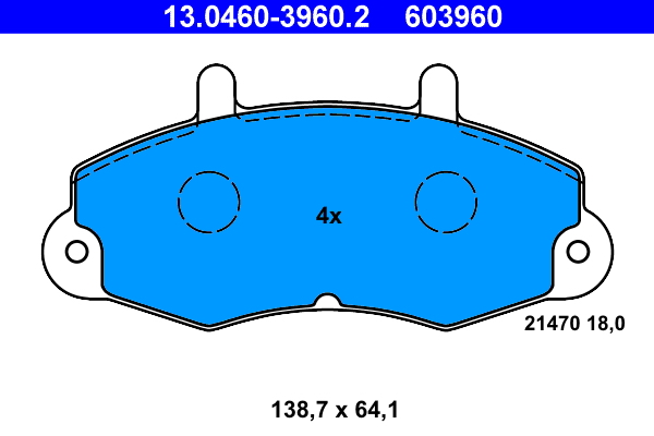 Kit pastiglie freno, Freno a disco - 13.0460-3960.2 ATE
