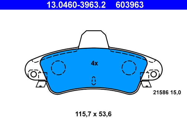 Kit pastiglie freno, Freno a disco - 13.0460-3963.2 ATE