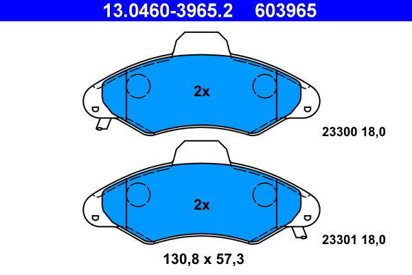 Brake Pad Set, disc brake - 13.0460-3965.2 ATE