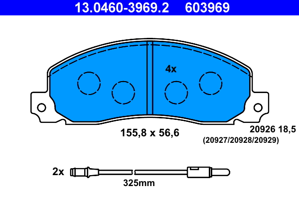 Brake Pad Set, disc brake - 13.0460-3969.2 ATE