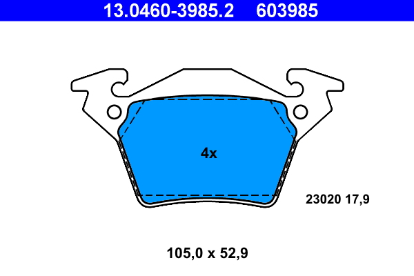 Brake Pad Set, disc brake - 13.0460-3985.2 ATE