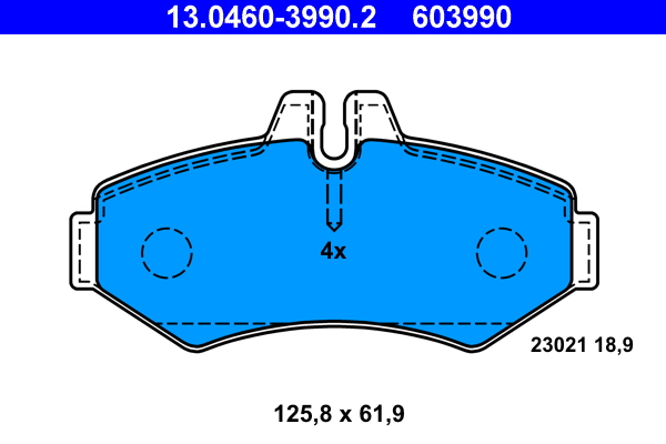 Brake Pad Set, disc brake - 13.0460-3990.2 ATE