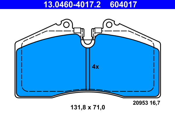 Brake Pad Set, disc brake - 13.0460-4017.2 ATE