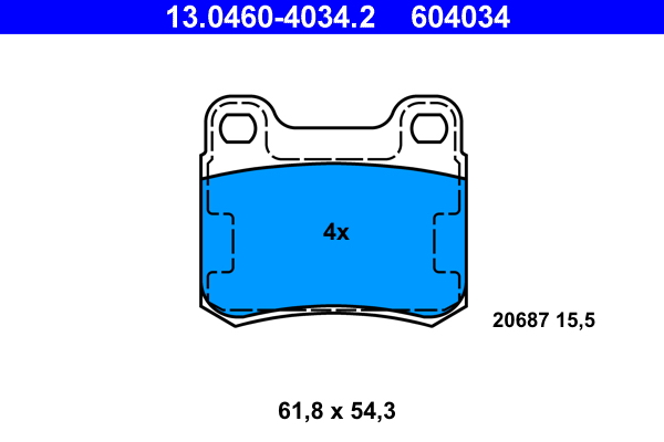 Brake Pad Set, disc brake - 13.0460-4034.2 ATE
