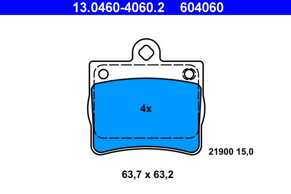 Brake Pad Set, disc brake - 13.0460-4060.2 ATE