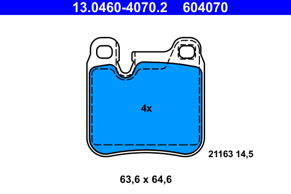 Kit pastiglie freno, Freno a disco - 13.0460-4070.2 ATE