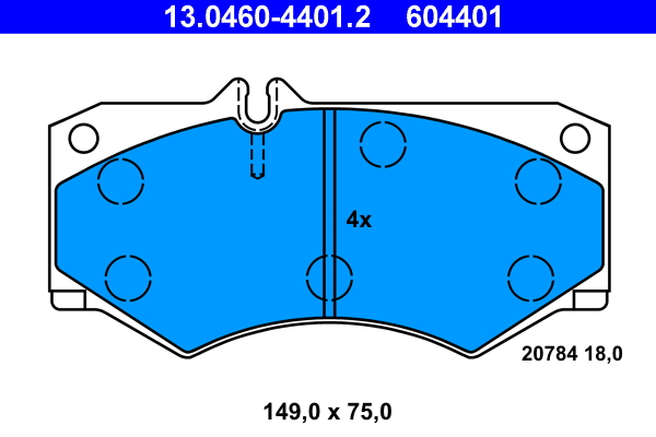 Brake Pad Set, disc brake - 13.0460-4401.2 ATE