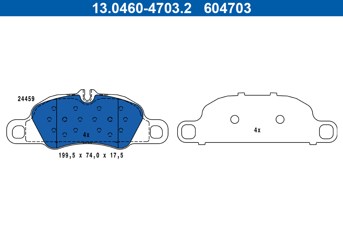 Kit pastiglie freno, Freno a disco - 13.0460-4703.2 ATE