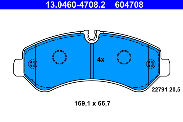Brake Pad Set, disc brake - 13.0460-4708.2 ATE