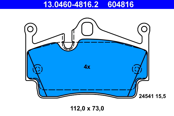 Brake Pad Set, disc brake - 13.0460-4816.2 ATE