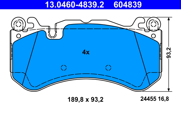 Brake Pad Set, disc brake - 13.0460-4839.2 ATE