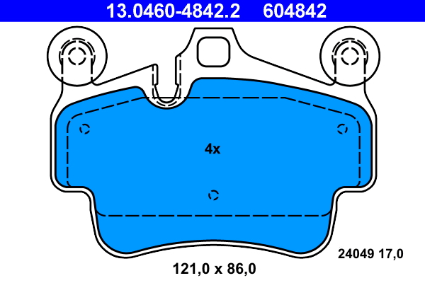 Kit pastiglie freno, Freno a disco - 13.0460-4842.2 ATE