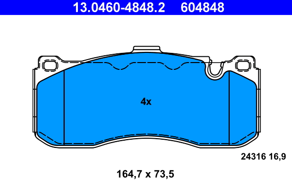 Brake Pad Set, disc brake - 13.0460-4848.2 ATE