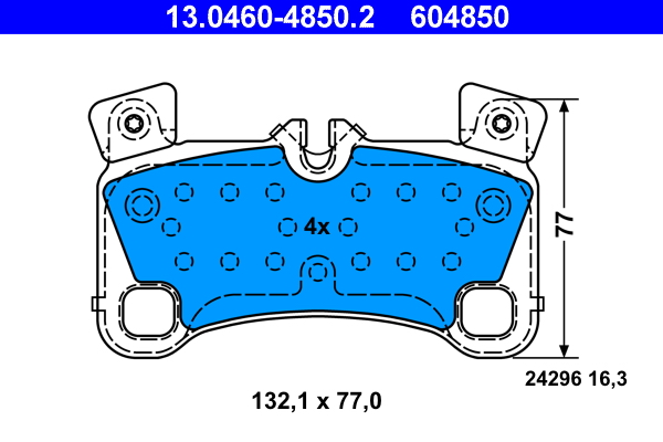 Brake Pad Set, disc brake - 13.0460-4850.2 ATE