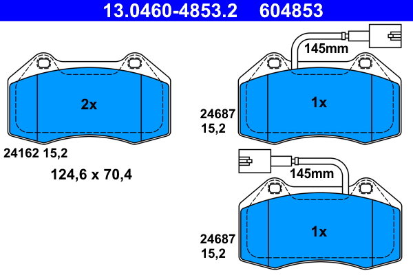 Kit pastiglie freno, Freno a disco - 13.0460-4853.2 ATE