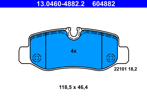 Brake Pad Set, disc brake - 13.0460-4882.2 ATE