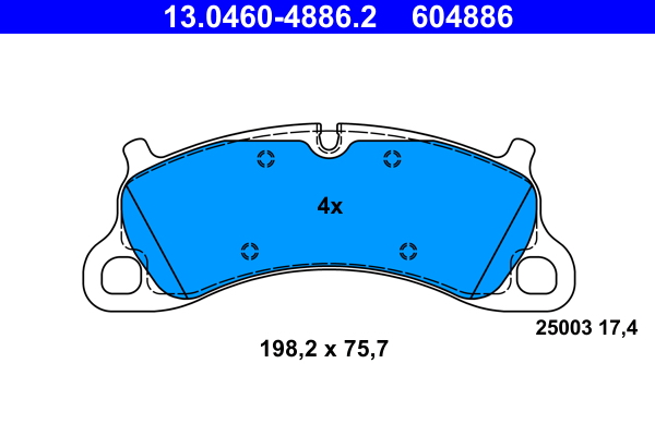 Kit pastiglie freno, Freno a disco - 13.0460-4886.2 ATE