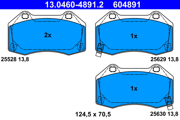 Kit pastiglie freno, Freno a disco - 13.0460-4891.2 ATE