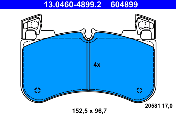 Brake Pad Set, disc brake - 13.0460-4899.2 ATE