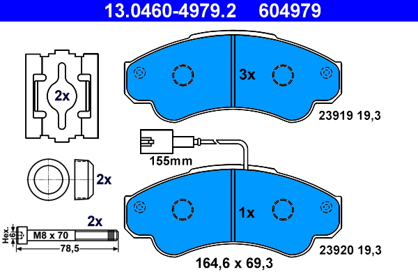 Kit pastiglie freno, Freno a disco - 13.0460-4979.2 ATE