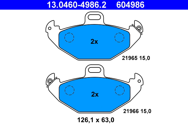 Kit pastiglie freno, Freno a disco - 13.0460-4986.2 ATE