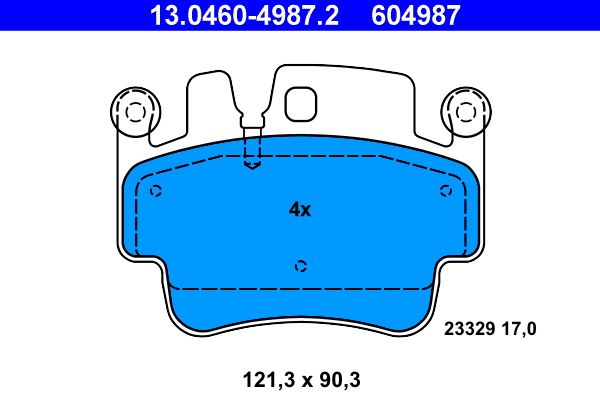 Brake Pad Set, disc brake - 13.0460-4987.2 ATE