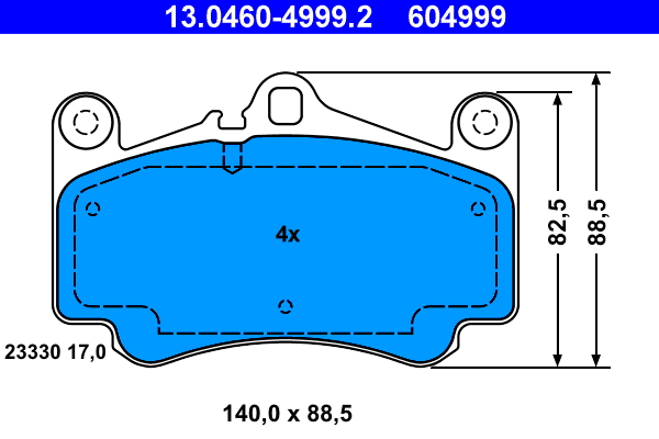 Brake Pad Set, disc brake - 13.0460-4999.2 ATE