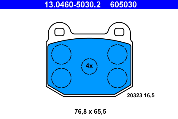 Brake Pad Set, disc brake - 13.0460-5030.2 ATE