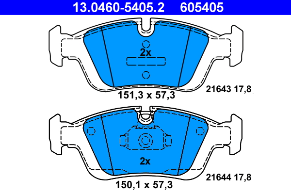 Brake Pad Set, disc brake - 13.0460-5405.2 ATE